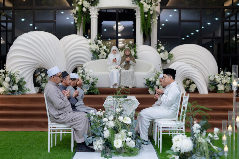 Wedding ceremony details inside the hall